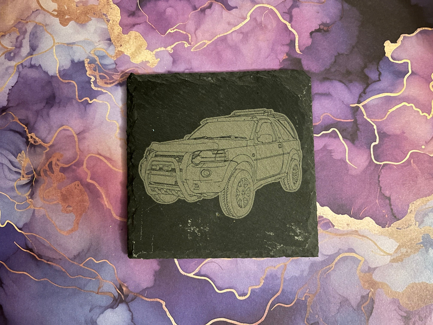 Land Rover Freelander Laser Engraved Slate Coaster