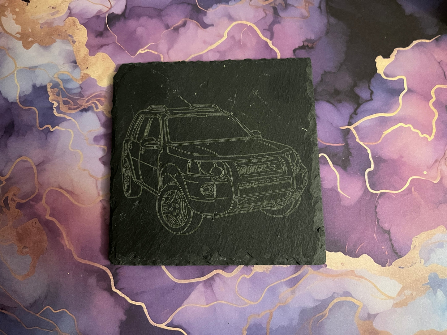 Land Rover Freelander Laser Engraved Slate Coaster