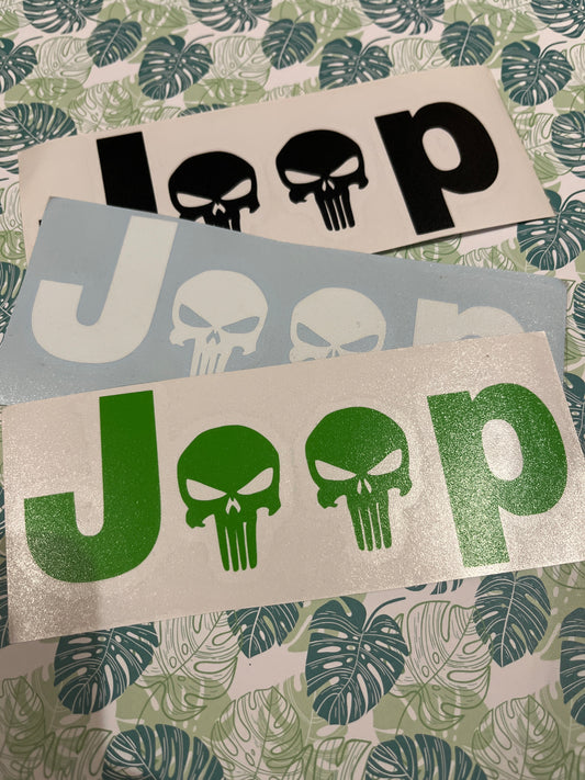Jeep Punisher Skull Decal