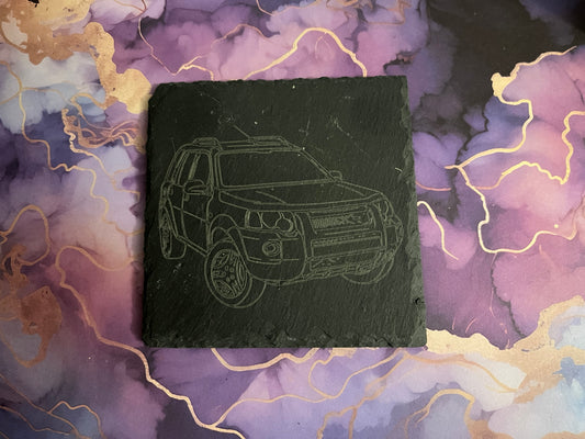 Land Rover Freelander Laser Engraved Slate Coaster