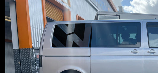 VW Transporter T5 SWB rear quarter window/panel logo design
